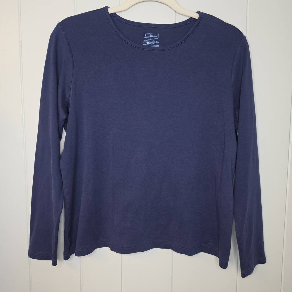 LL Bean Soft Shirt Womens Size Large Regular  Nave Blue